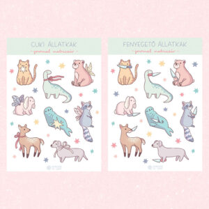 "Cuki/fenyegető állatkák" journal matricaív - Cuki állatkák